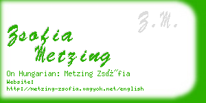 zsofia metzing business card